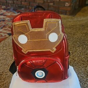 Loungefly I Am Iron Man Red and Black Pop Backpack